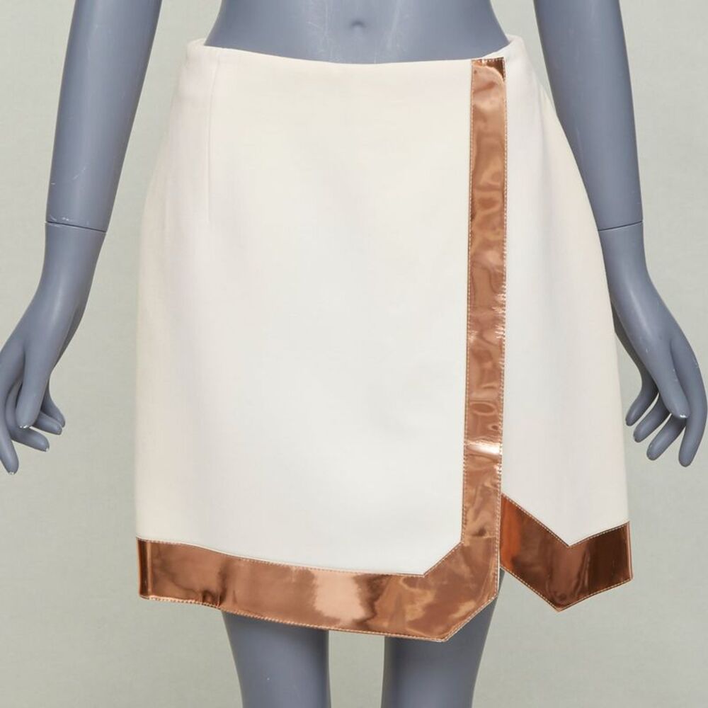 Mugler Wool PVC Edge Tulip Skirt
